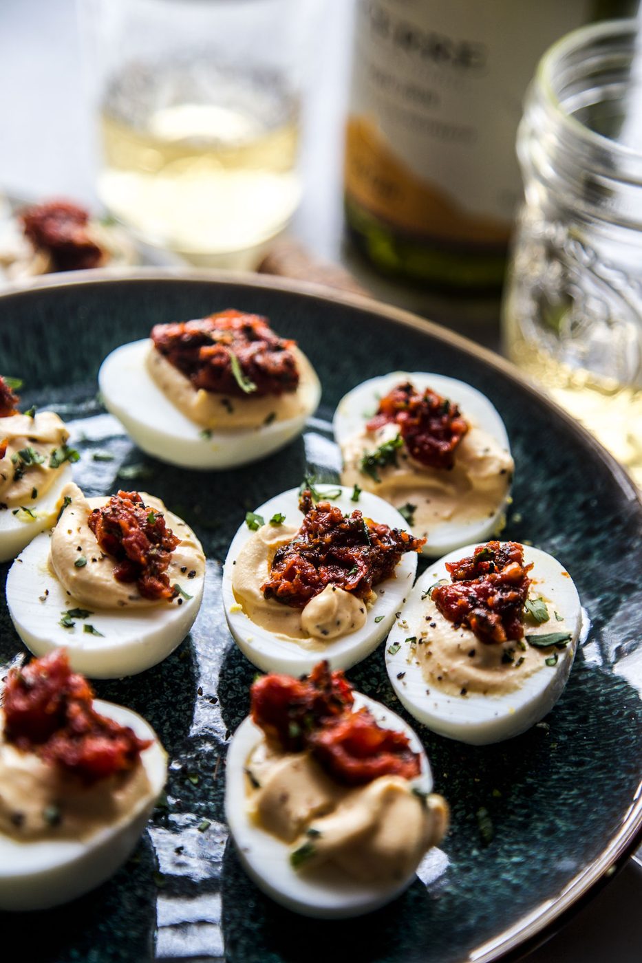 Simple Shakshuka Deviled Eggs