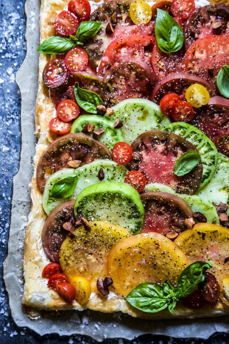 Simple Tomato Tart with Almond Vinaigrette