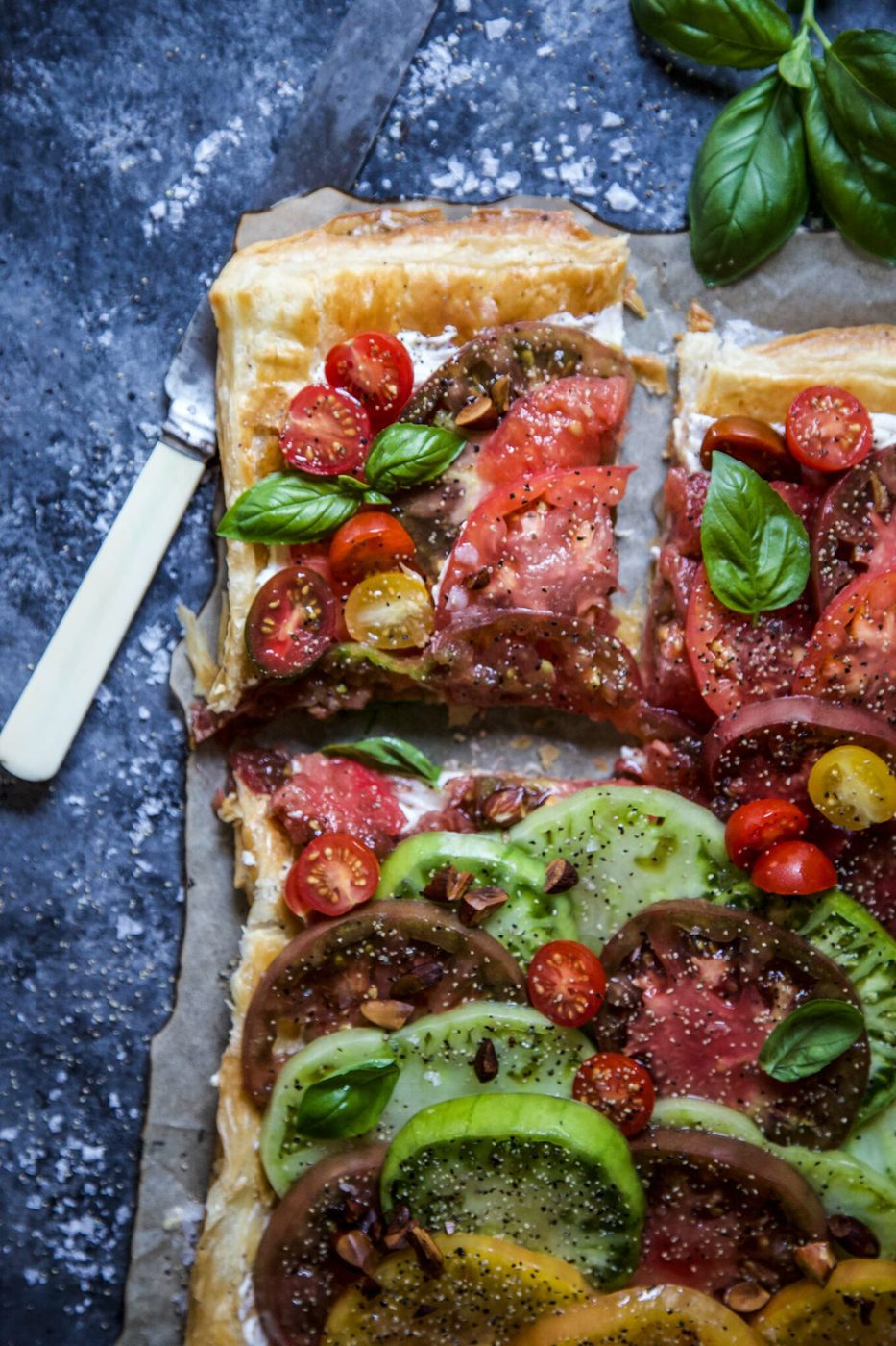 Simple Tomato Tart with Almond Vinaigrette