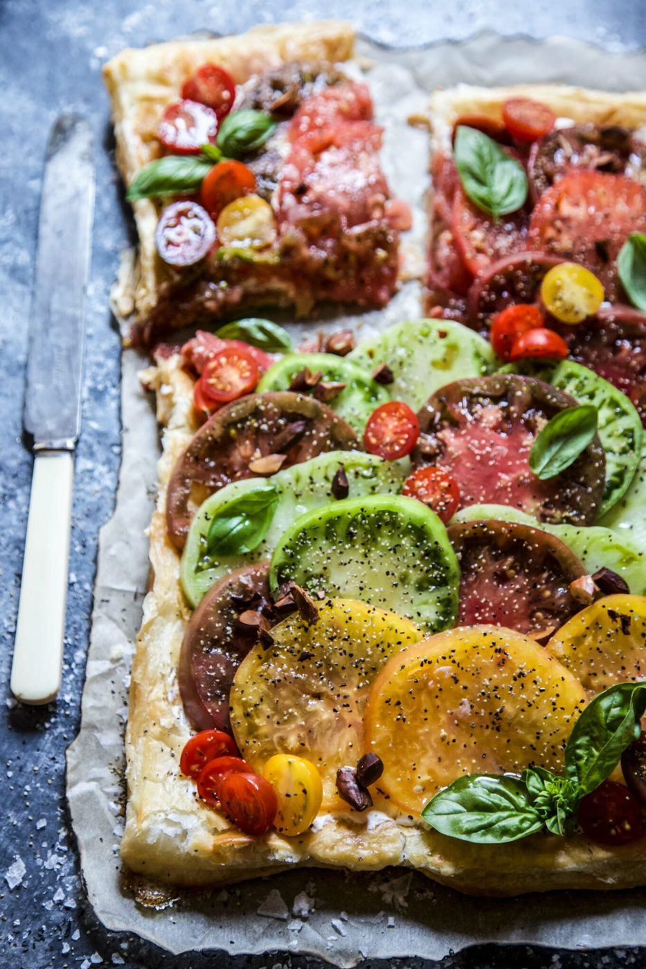 Almond Vinaigrette on simple Tomato Tart