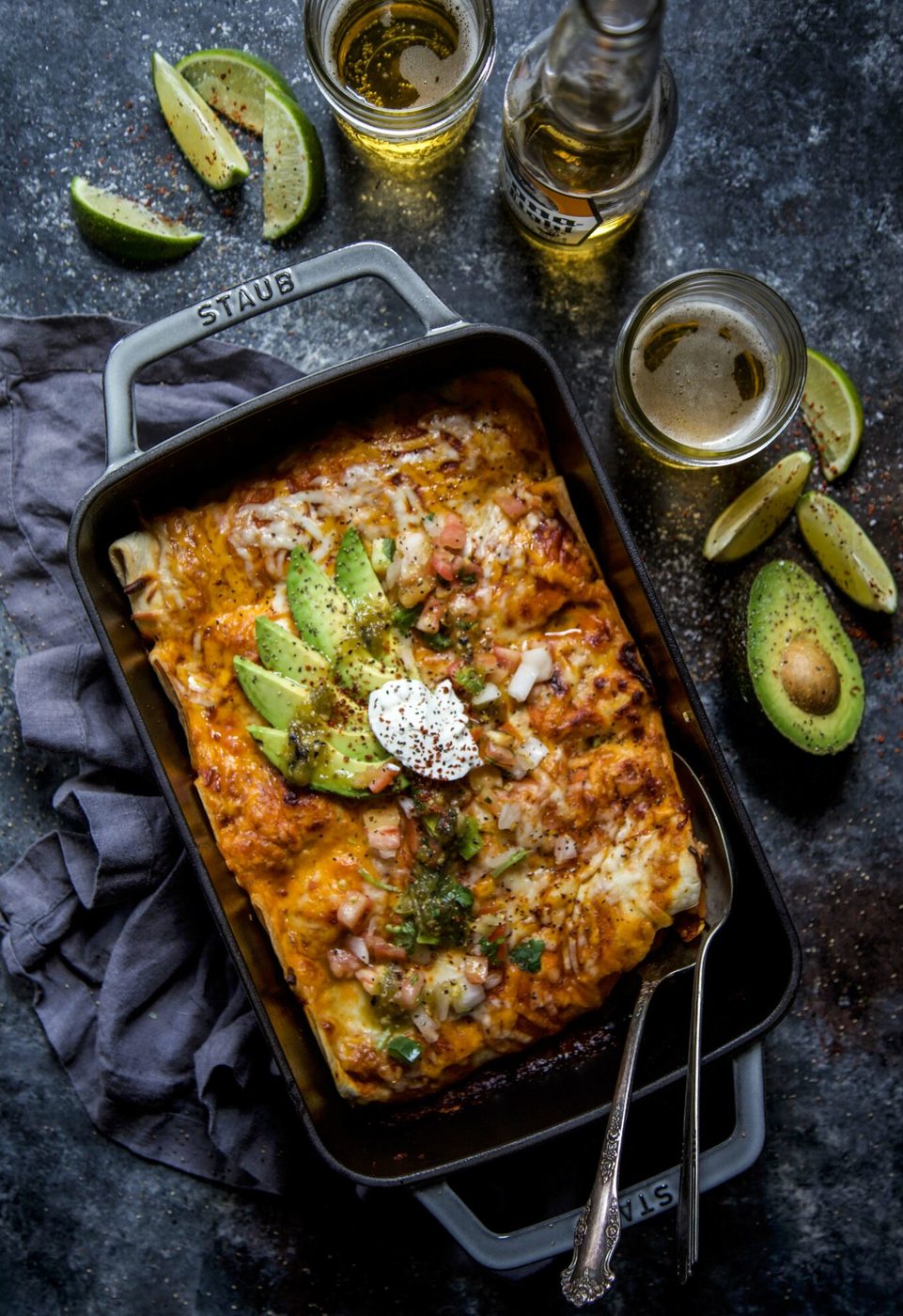 Simple Vegetarian Hatch Chile Enchiladas