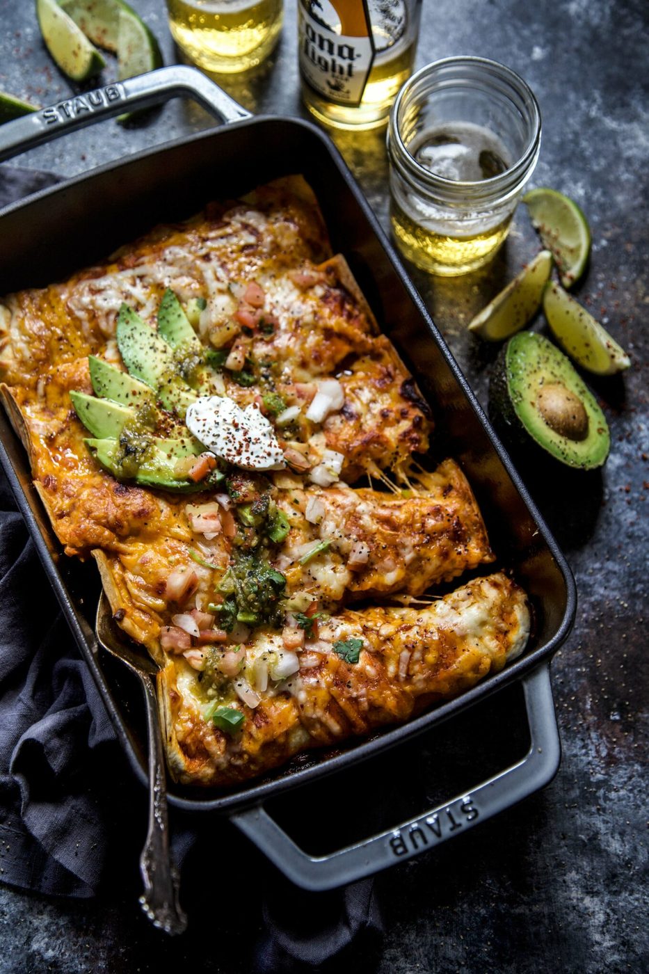 Vegetarian Hatch Chile Enchiladas, simple