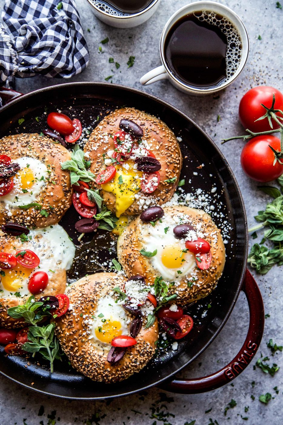 Egg-Stuffed Greek Bagels