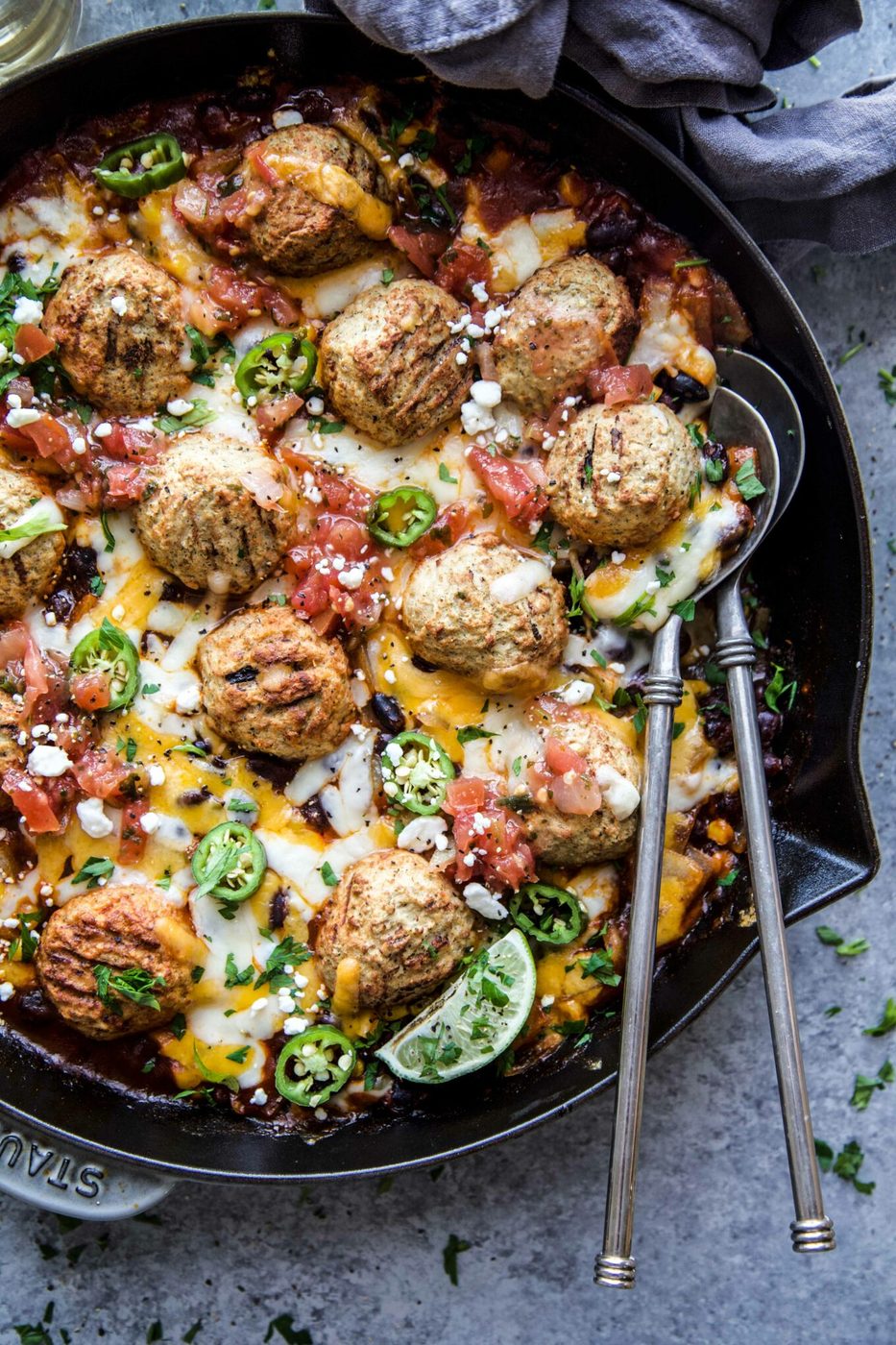 Enchilada Turkey Meatball Skillet