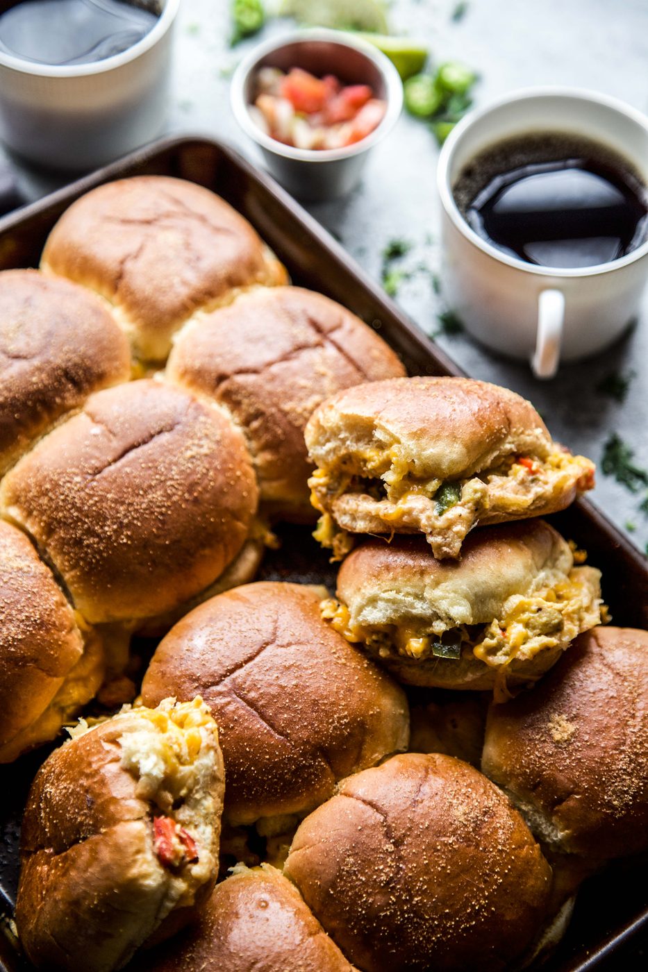 Fajita Baked Breakfast Sliders with Dorothy Lynch www.climbinggriermountain.com.jpg