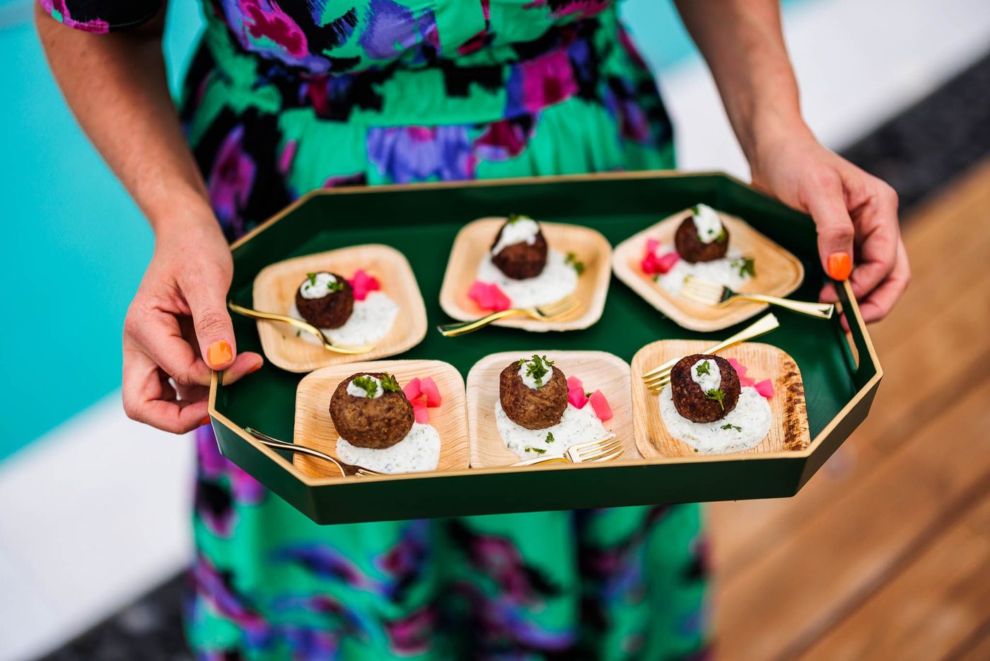 lebanese kibbeh on serving tray