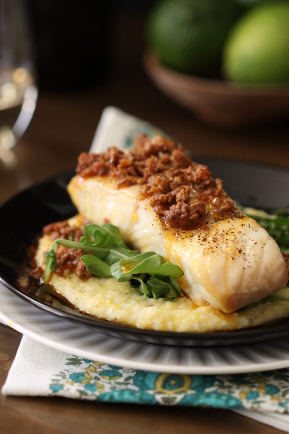 Chorizo butter on foodie fridays: baked halibut