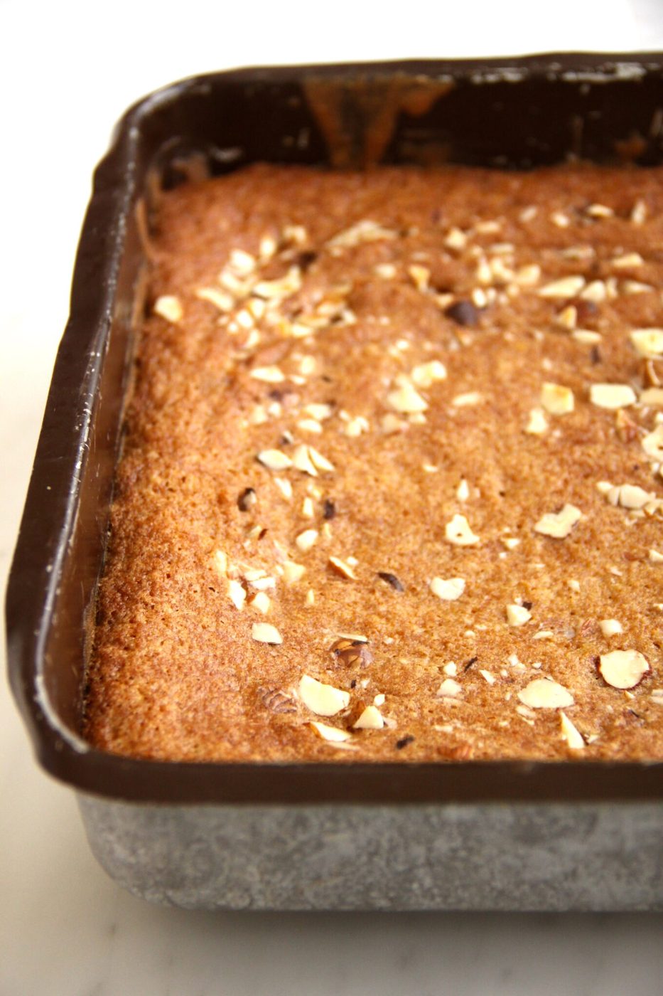 brown sugar blondies with toasted hazelnuts