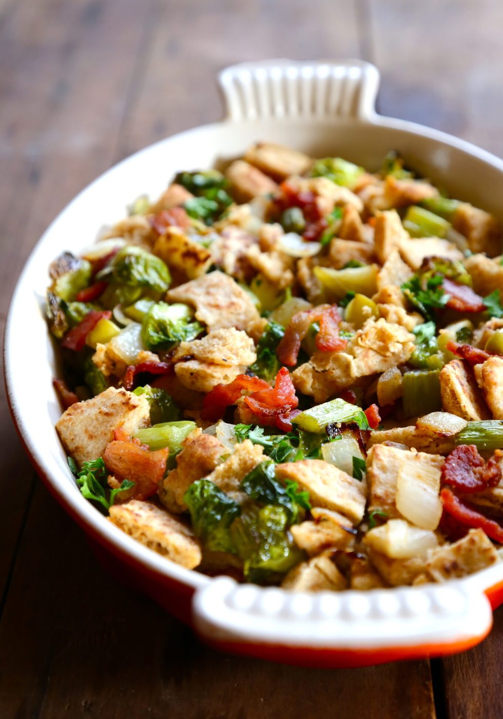 Foodie fridays: brussel sprout, bacon, & apple naan stuffing