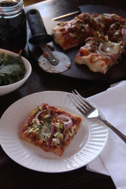Foodie fridays: chicken sausage and brussel sprout pizza