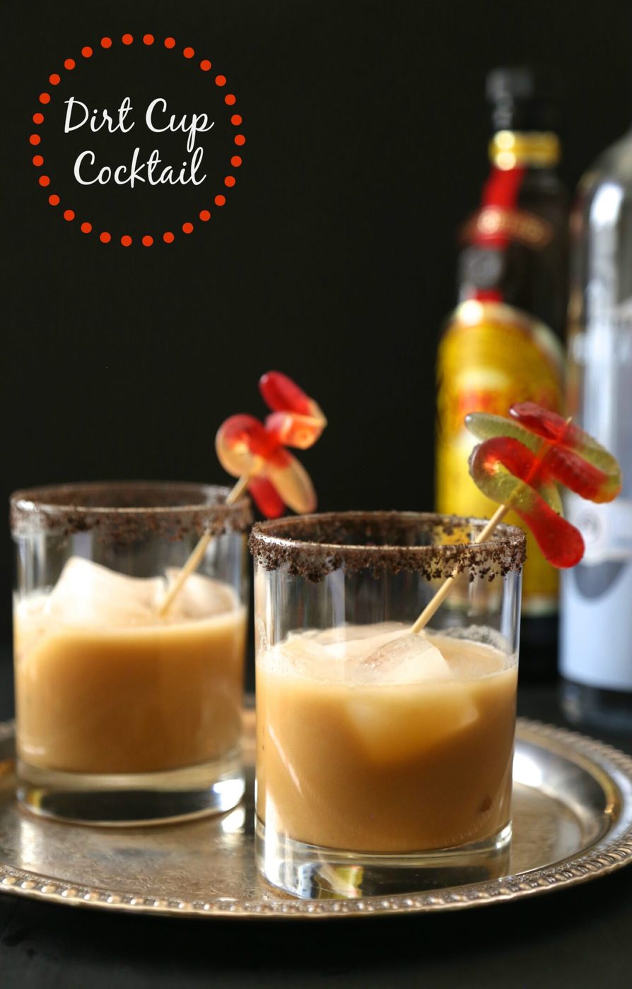 Foodie fridays: dirt cup cocktail, finished with vodka infused gummy worms