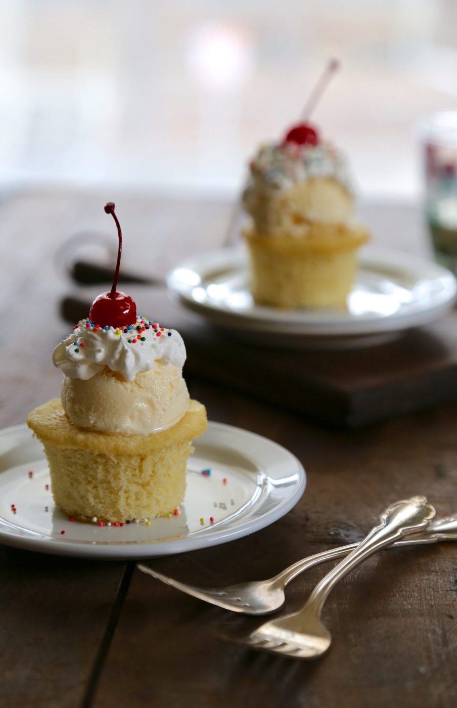 mini lemon pound cake sundaes with honey-bourbon whipped cream www.climbinggriermountain.com