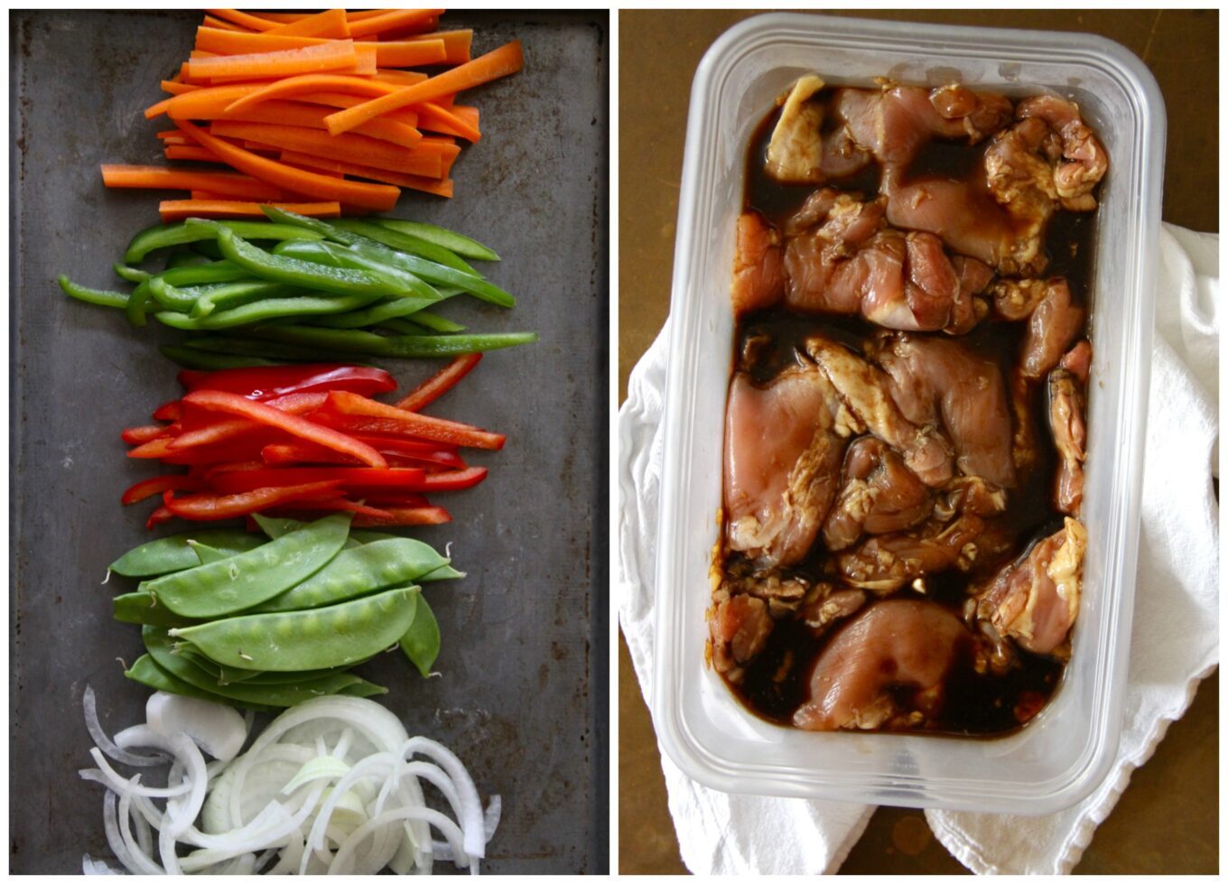 Orzo Stir Fry with Garlic Soy Marinated Chicken Thighs www.climbinggriermountain.com