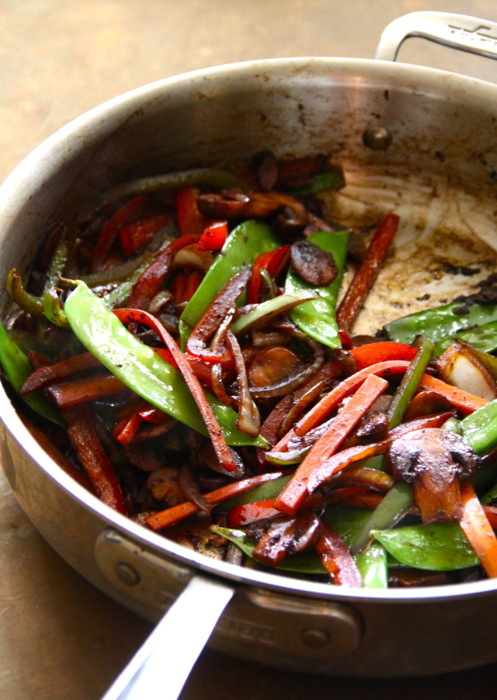 Orzo Stir Fry with Garlic Soy Marinated Chicken Thighs www.climbinggriermountain.com