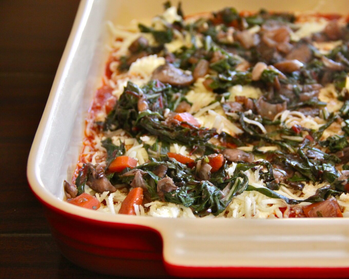 speedy mushroom and rainbow chard lasagna