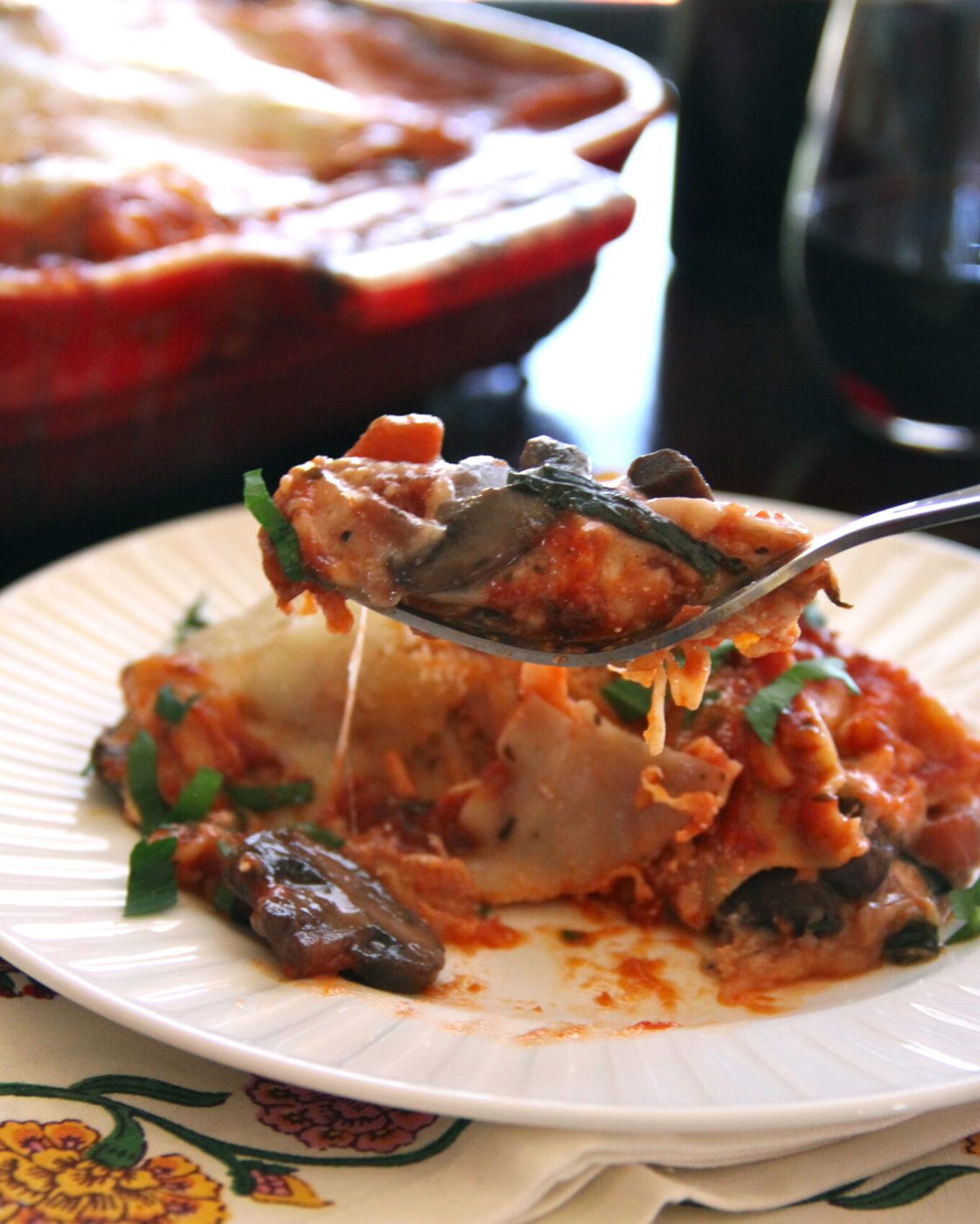 speedy mushroom and rainbow chard lasagna