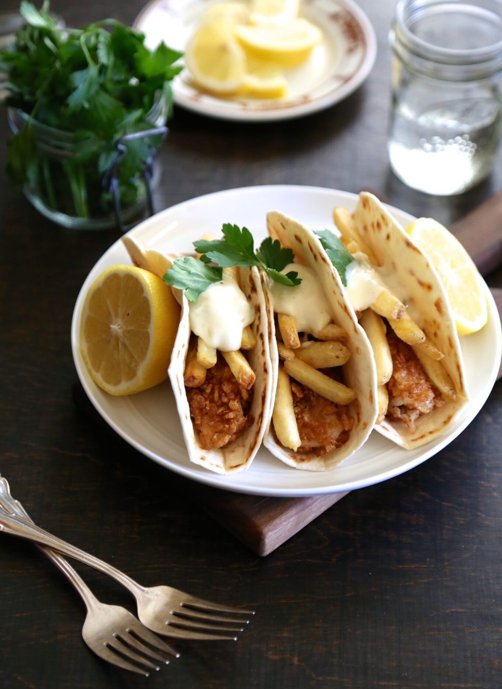 Foodie fridays: rice krispie coated fish & chip tacos
