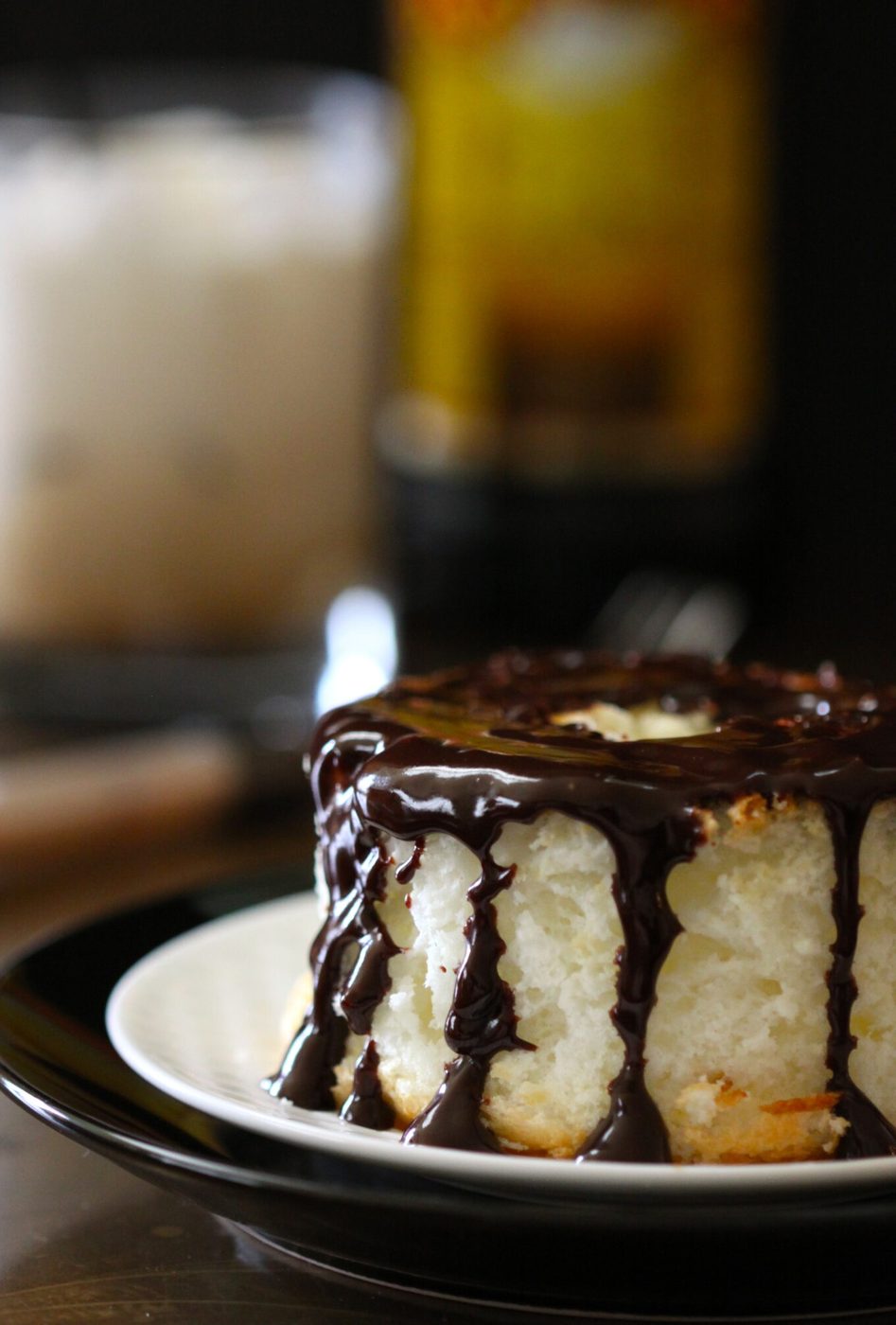 White russian glaze on foodies fridays: mini angel food cakes