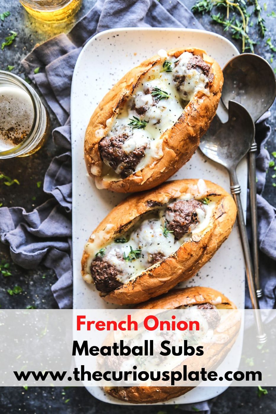 French Onion Meatball Subs