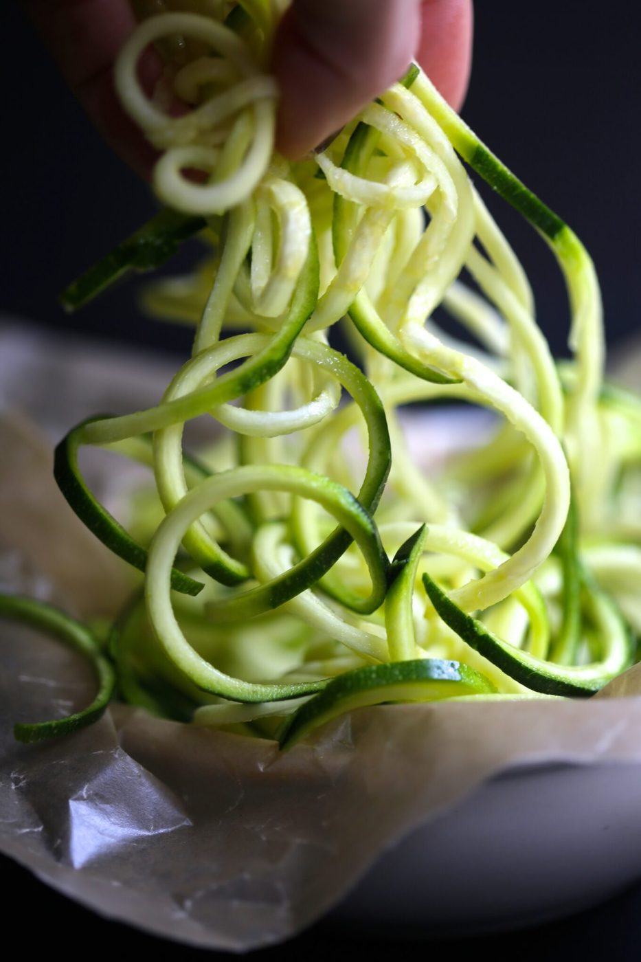 Spiralized zucchini noodles.