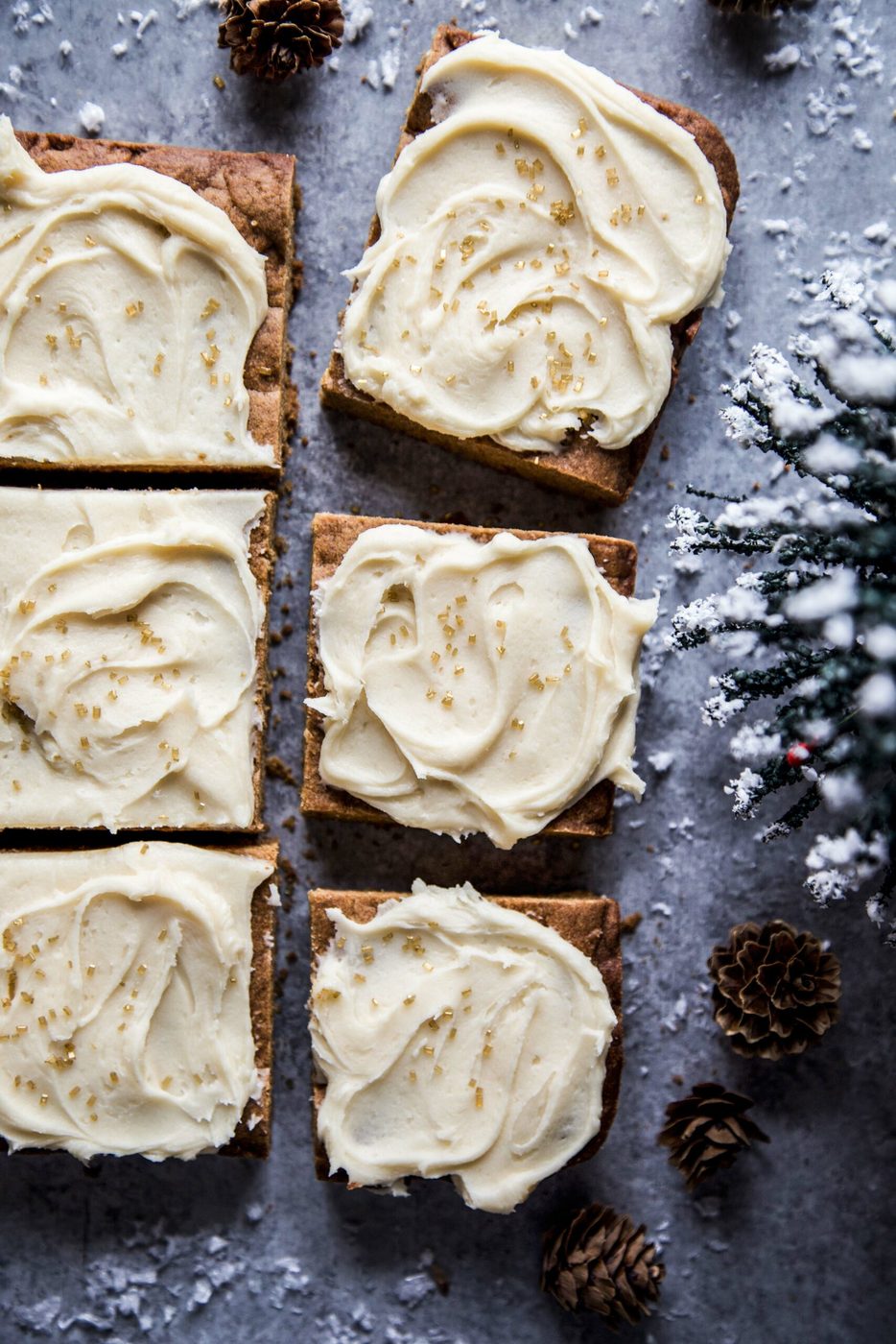 Gingerbread Cookie Bars, finished with Caramel Frosting