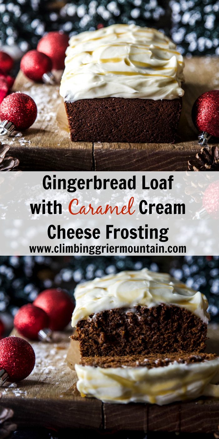 Gingerbread Loaf with Caramel Cream Cheese Frosting