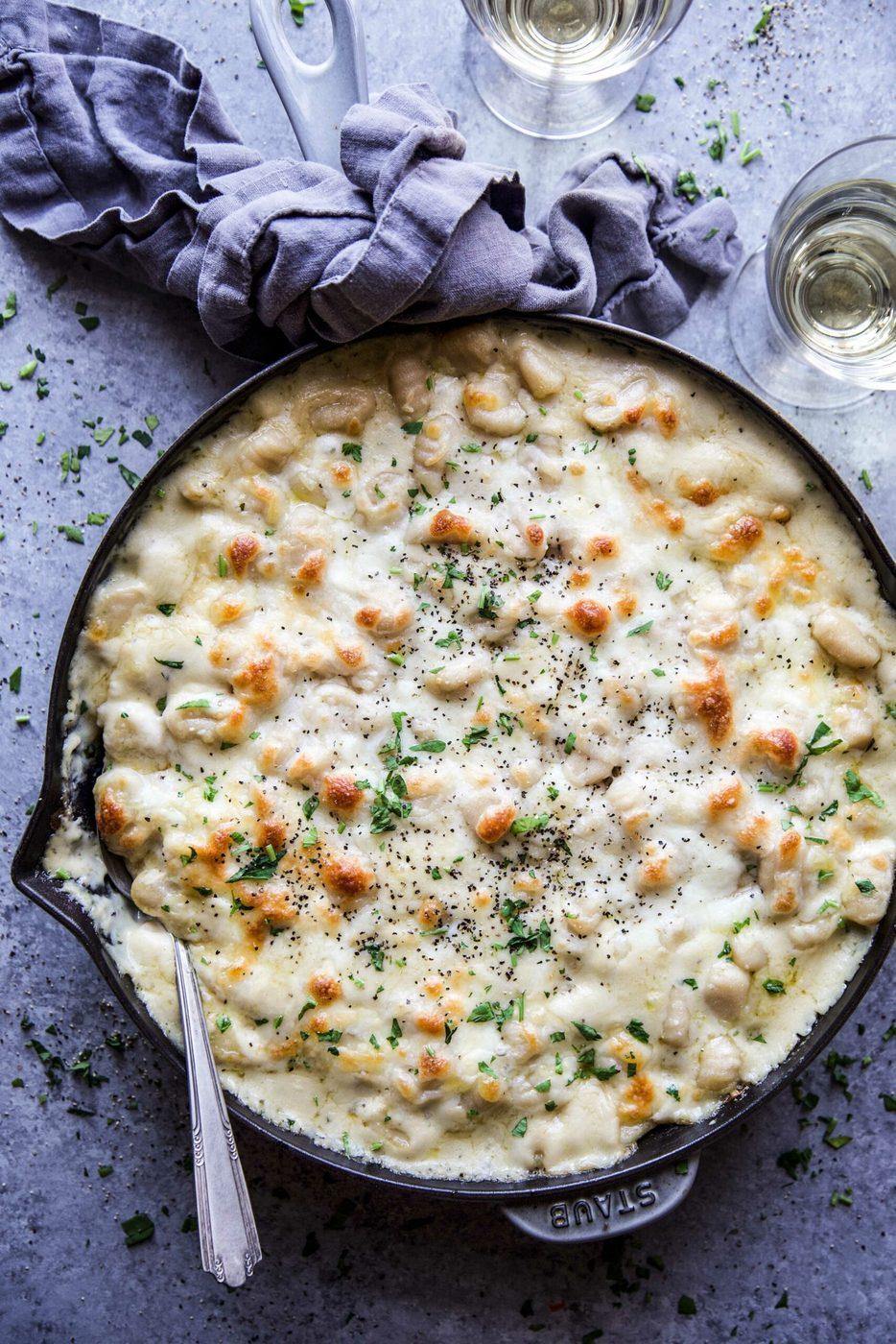 Gnocchi on crustless Chicken Pot Pie