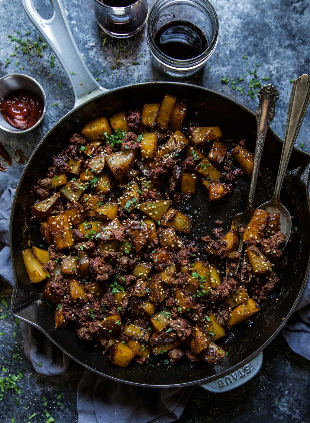 Chorizo on gochujang Papas Fritas