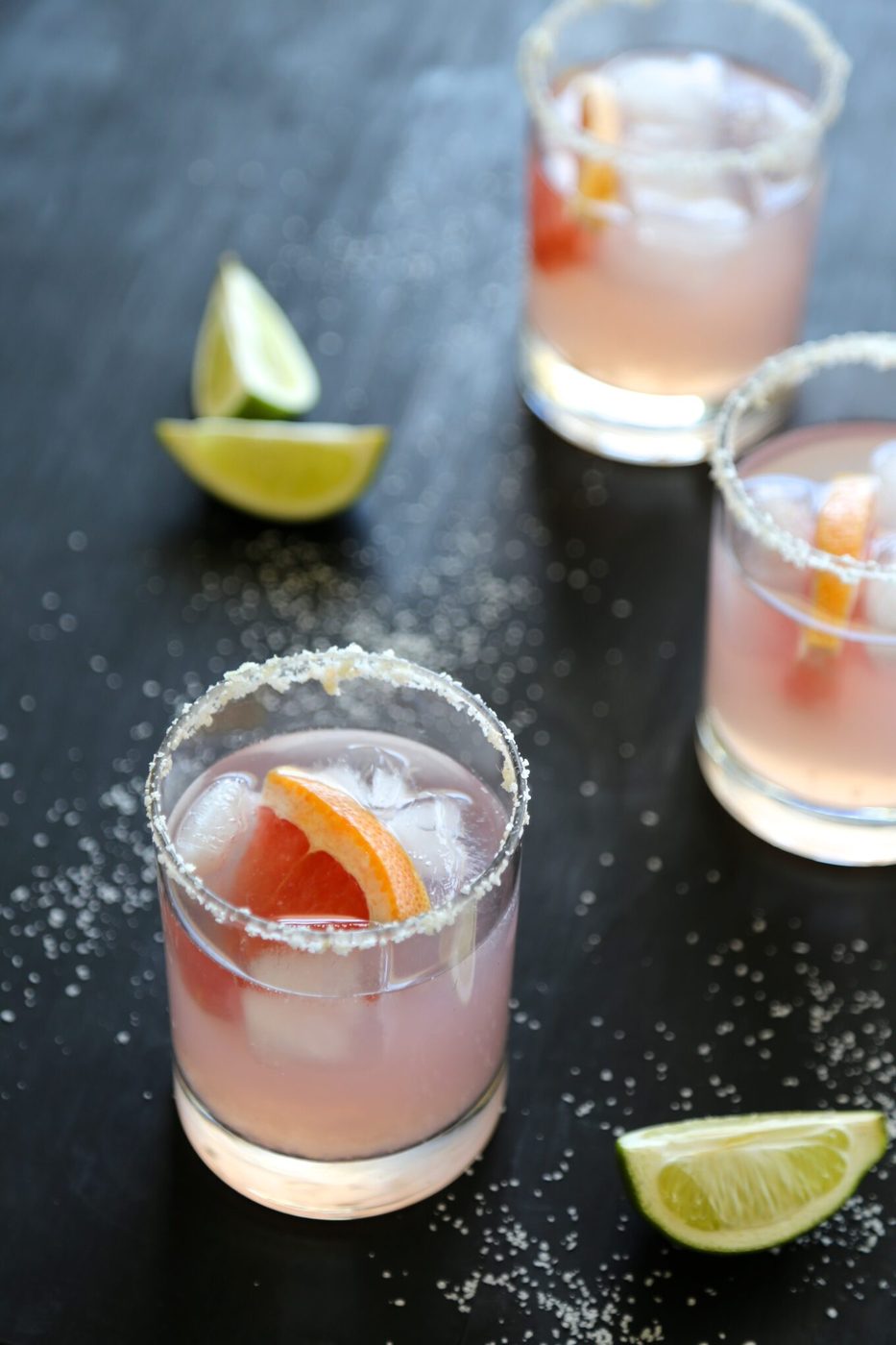 grapefruit margarita with ginger salt rim www.climbinggriermountain.com