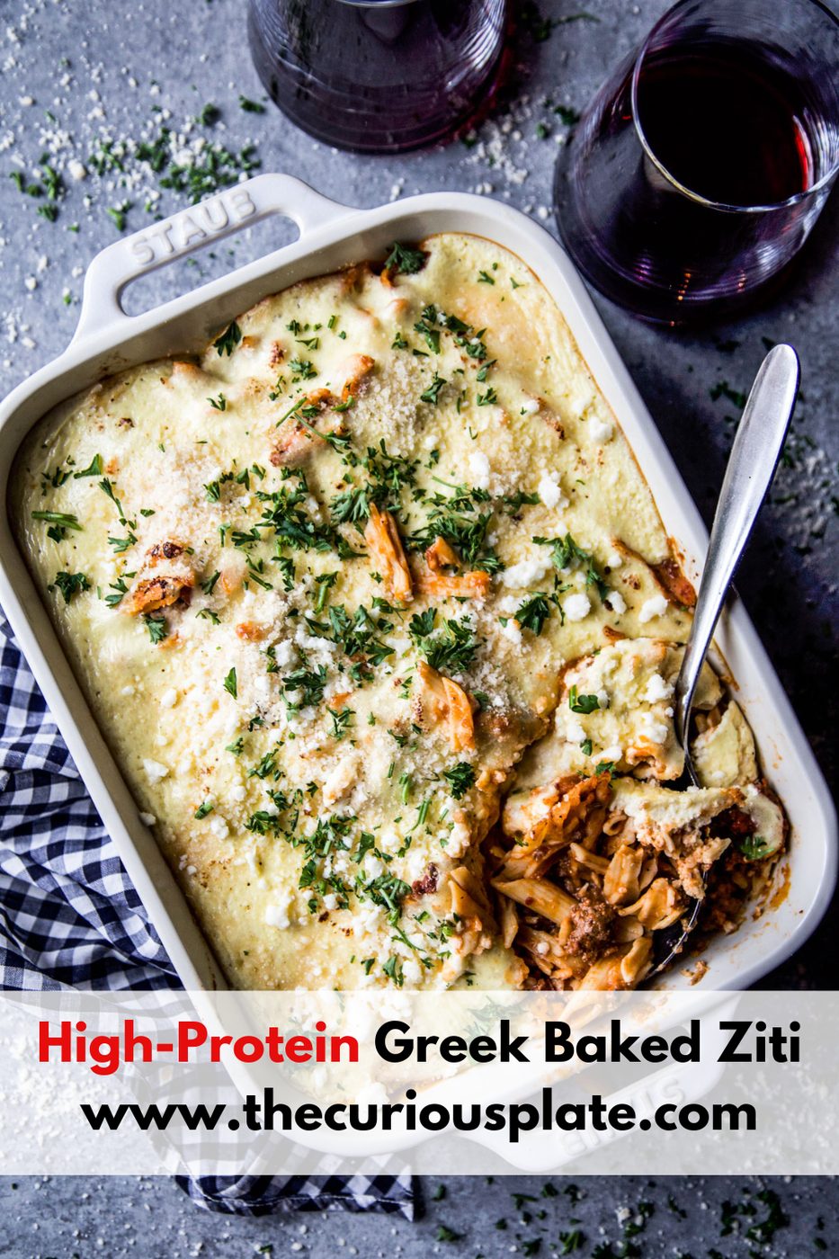 high-protein greek baked ziti