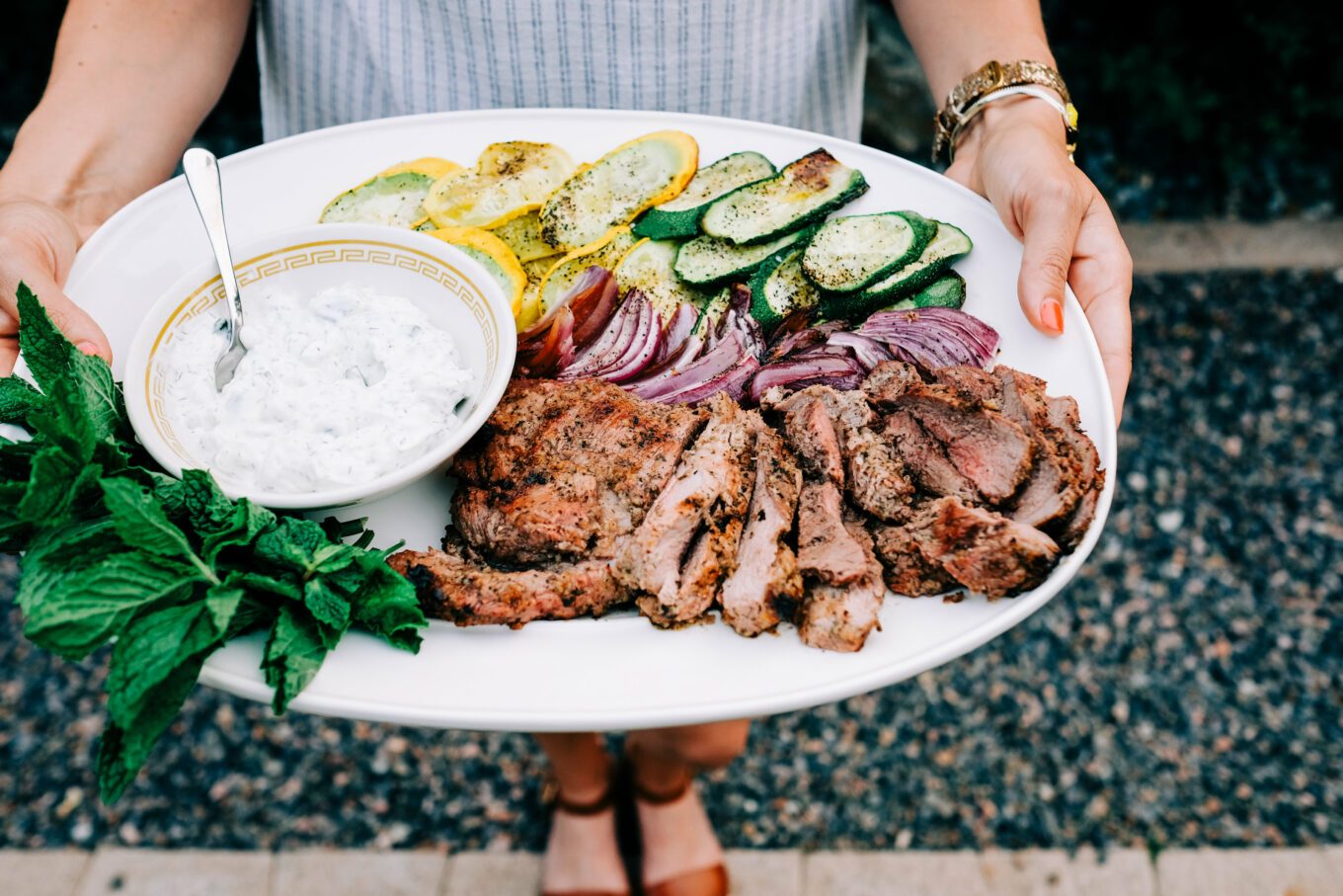 Citrus Butterflied Leg of Lamb, grilled