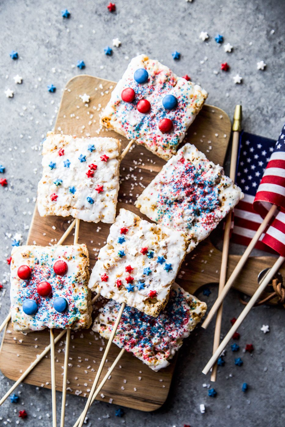 Simple Patriotic Grilled Rice Krispies