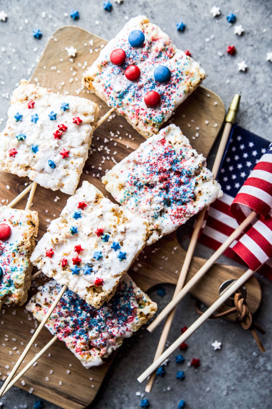 Simple Patriotic Grilled Rice Krispies