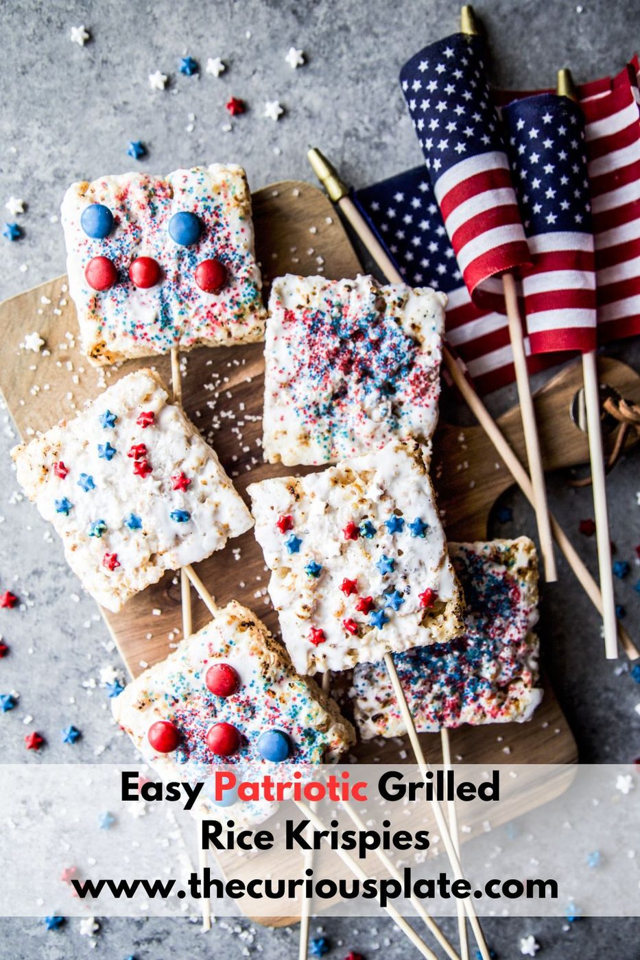 Simple Patriotic Grilled Rice Krispies