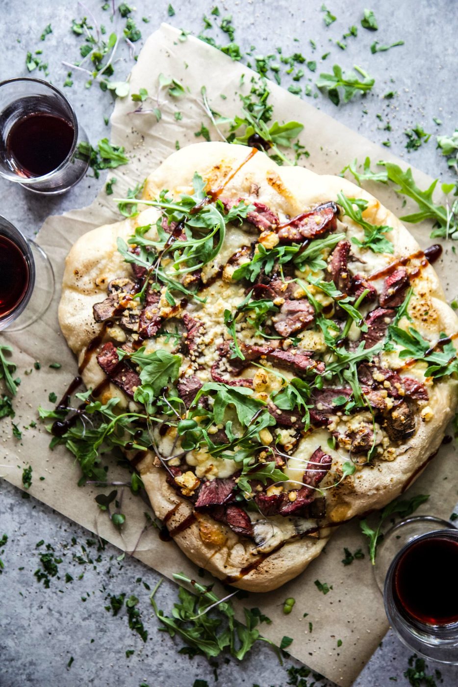 Steakhouse Lamb Pizza, grilled