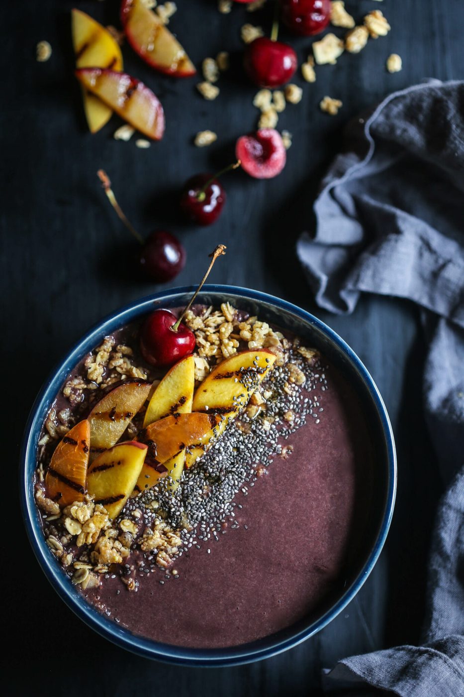 Grilled Stone Fruit Acai Bowl www.climbinggriermountain.com I