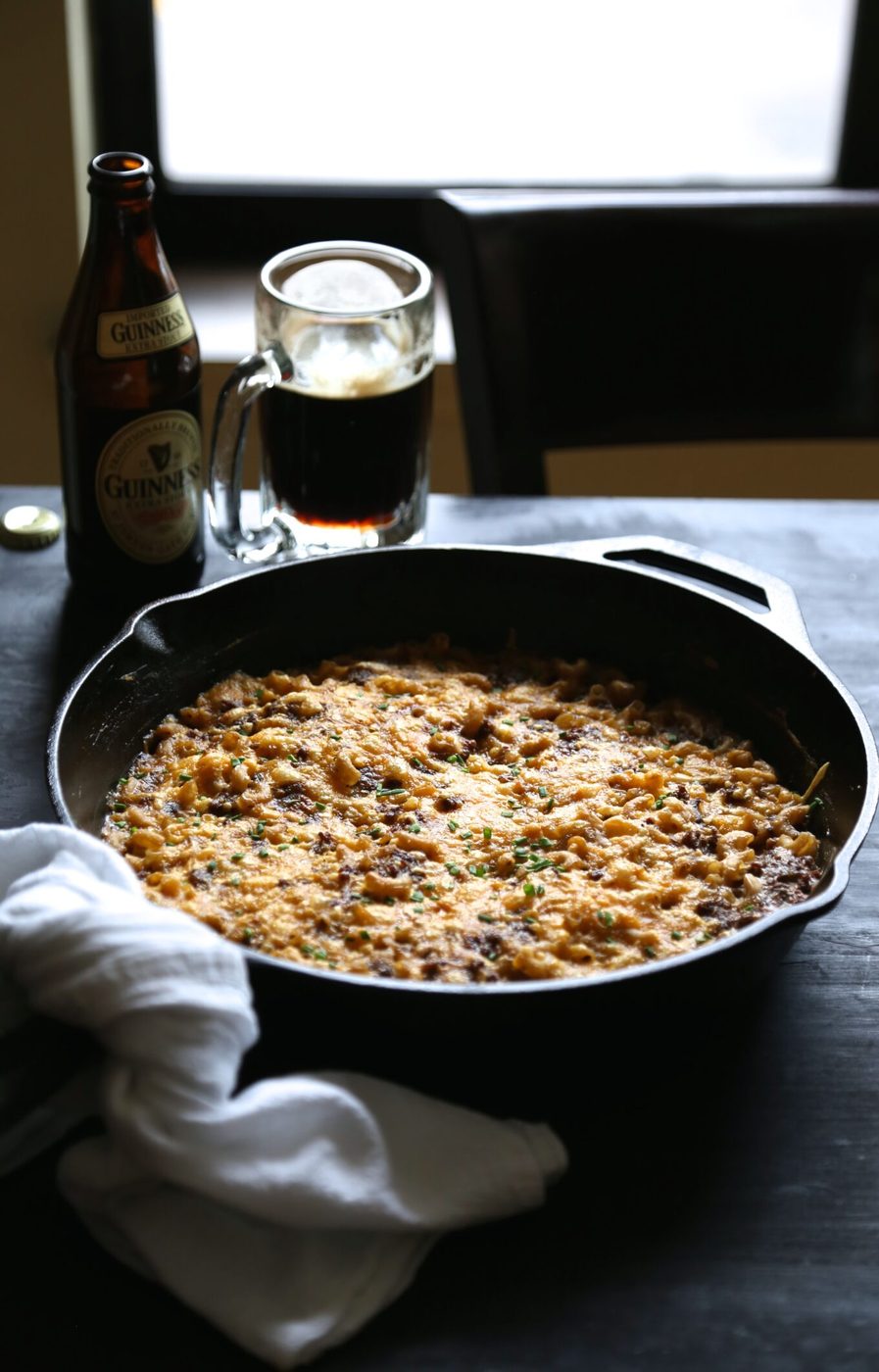 Guinness Mac and Cheese Beef Skillet