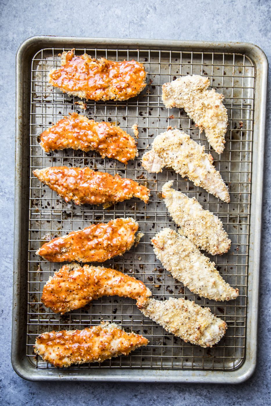 harissa honey glazed chicken tenders and regular chicken tenders