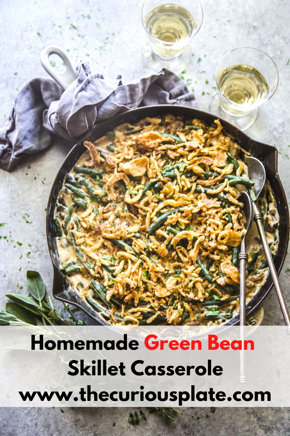 kitchen-made green bean skillet casserole