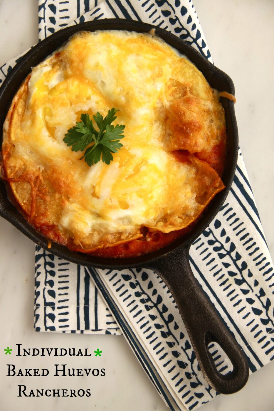 Individual baked huevos rancheros