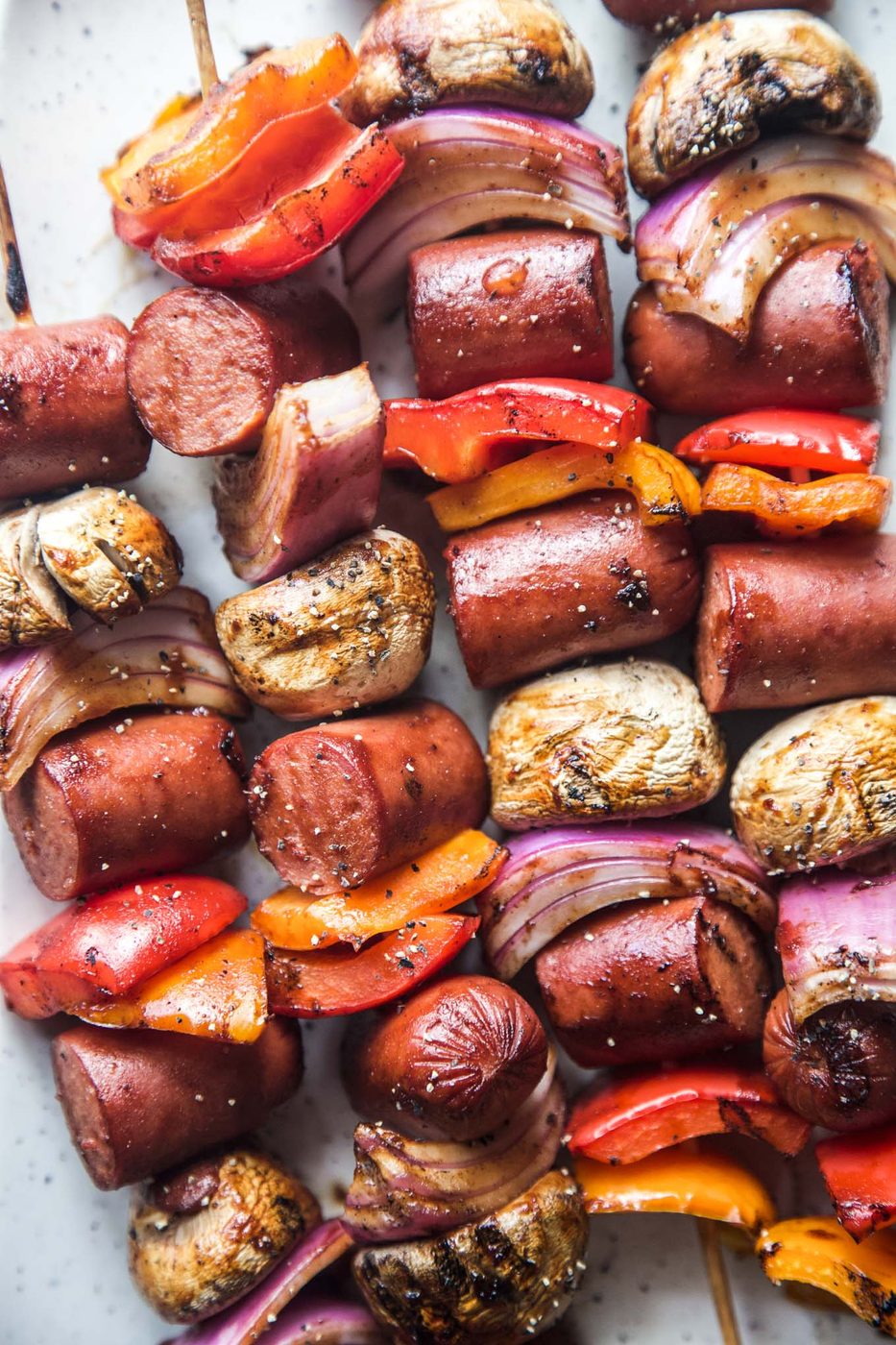 loaded hot dog skewers