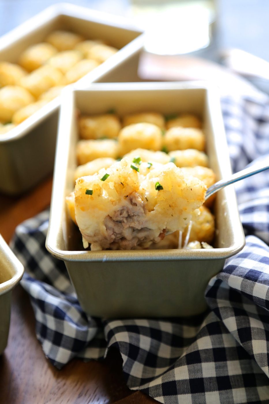 Mini Bacon and Bourbon Tater Tot Casseroles www.climbinggriermountain.com