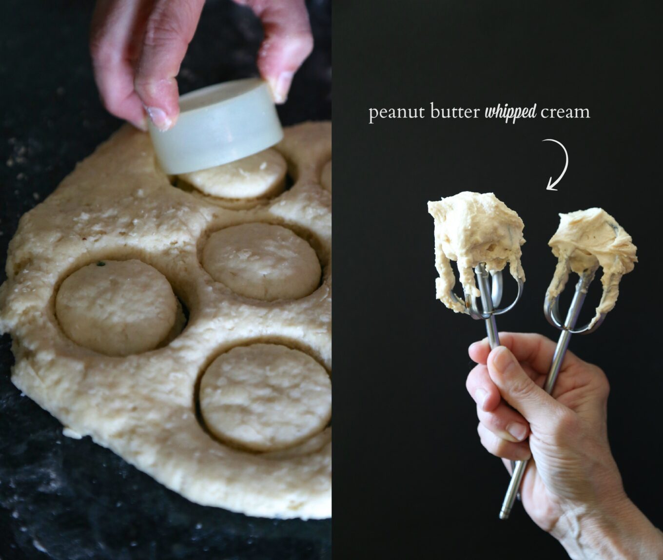 mini nutella bacon banana shortcakes with peanut butter whipped cream