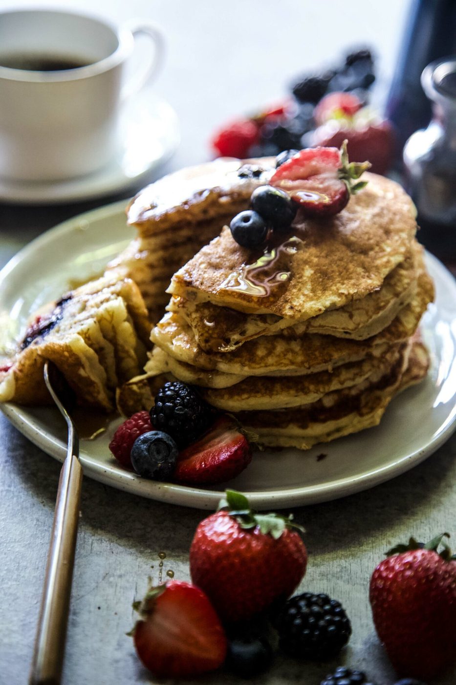 Mixed Berry Almond Pancakes