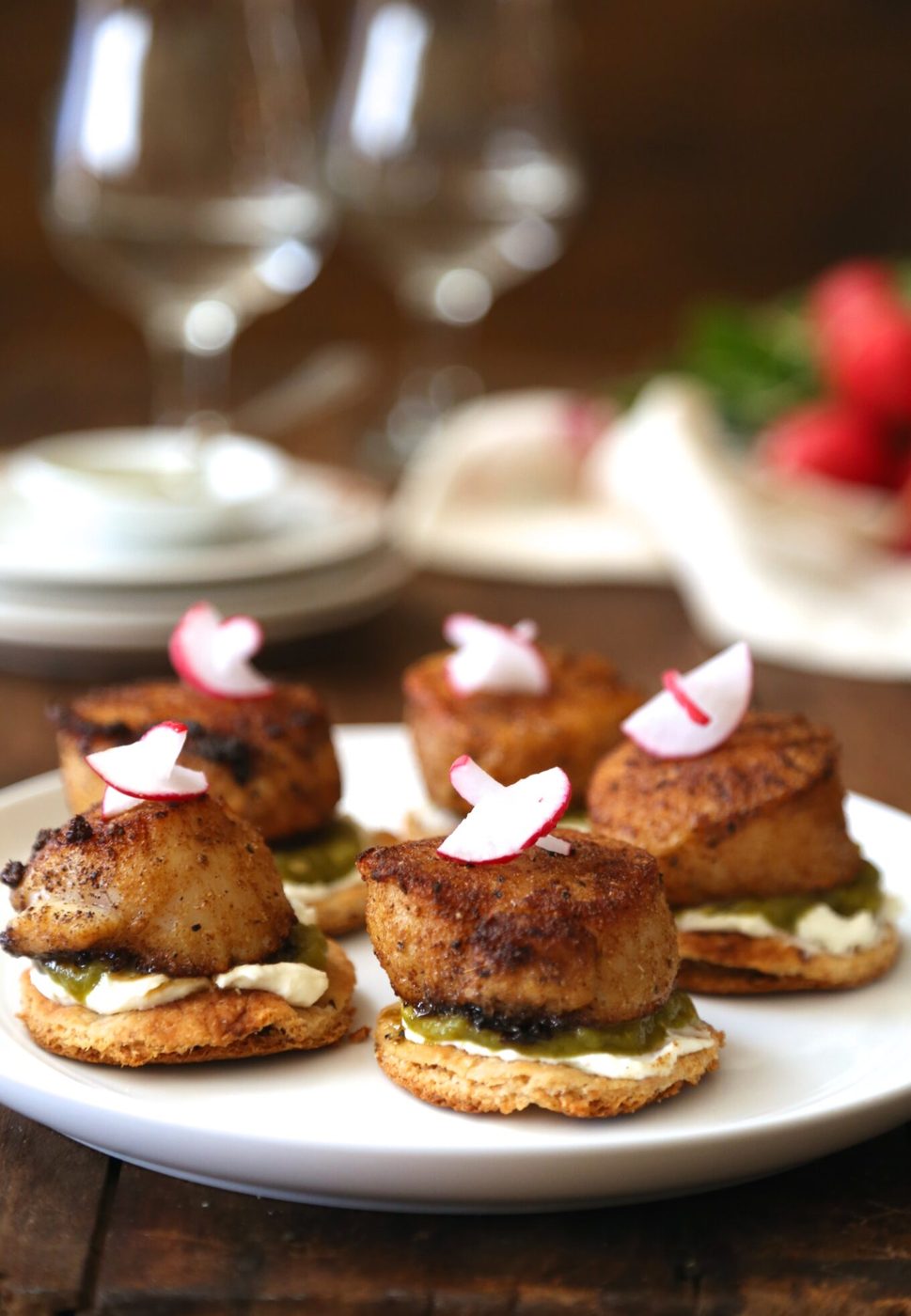 Moroccan spiced scallops with whipped feta, green harissa, and naan toasts {+ a Mina Harissa GIVEAWAY! **CLOSED**}