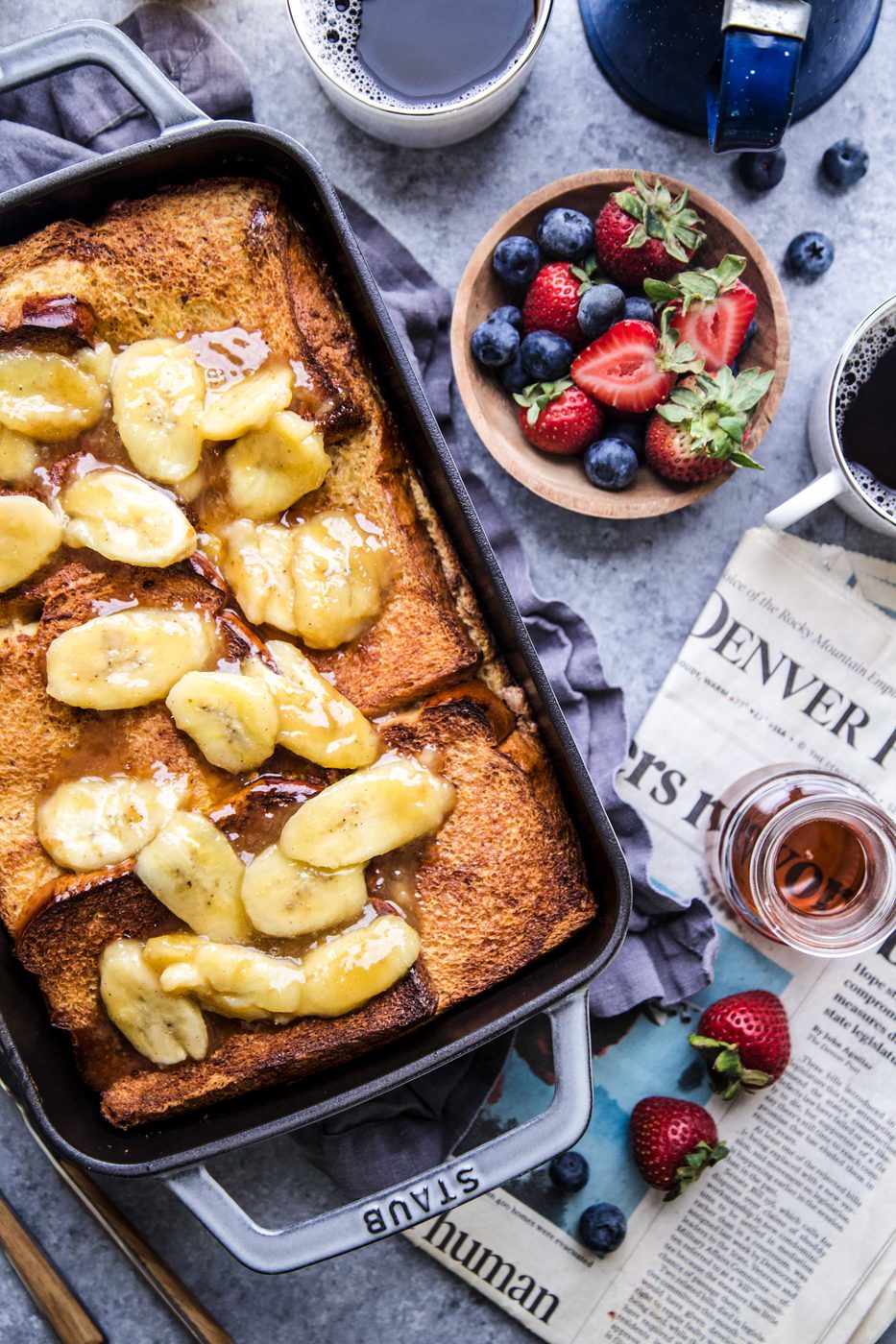 Nut Butter-Banana Stuffed French Toast Bake www.climbinggriermountain.com