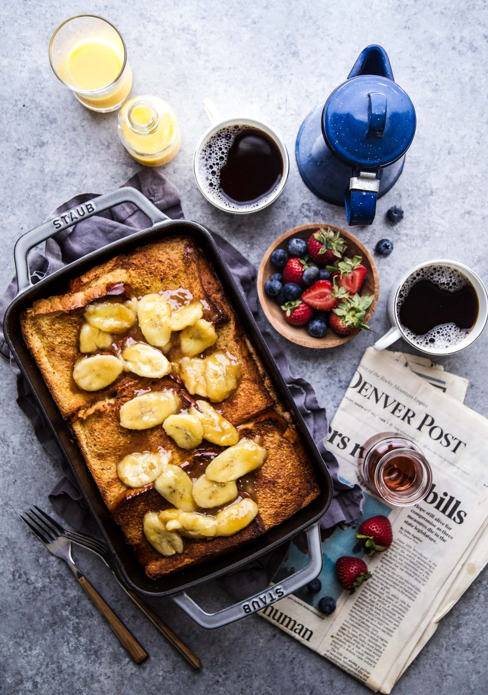 Nut Butter-Banana Stuffed French Toast Bake www.climbinggriermountain.com