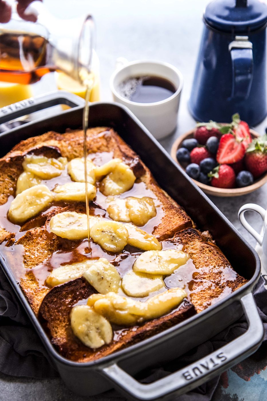 Nut Butter-Banana Stuffed French Toast Bake www.climbinggriermountain.com