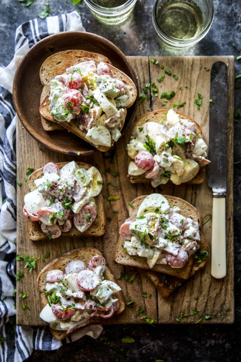 Cobb Egg Salad Toasts