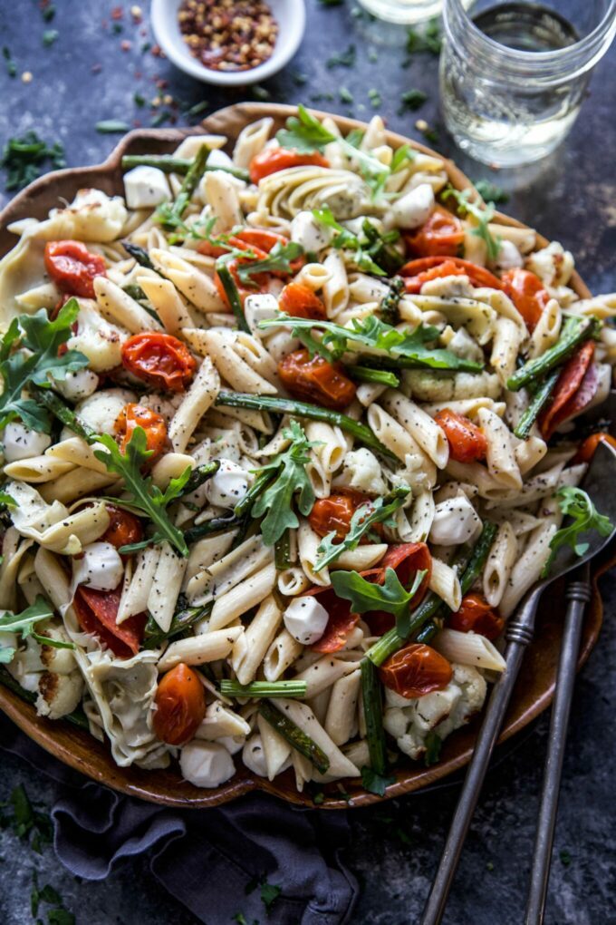Spring Chickpea Pasta with Roasted Vegetables Over 30 Vibrant Spring Recipes